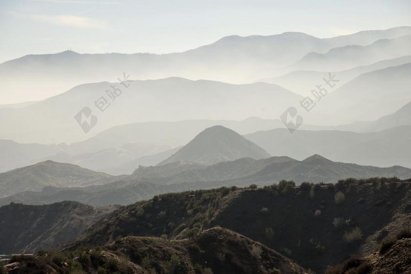 景观 景区 朦胧 山 天空 风景 圣贝纳迪诺国家森林