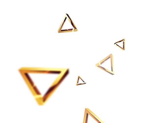 金色漂浮几何素材