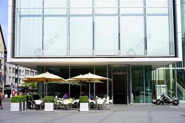 白色现代城市建筑商务餐饮聚会场所背景图片