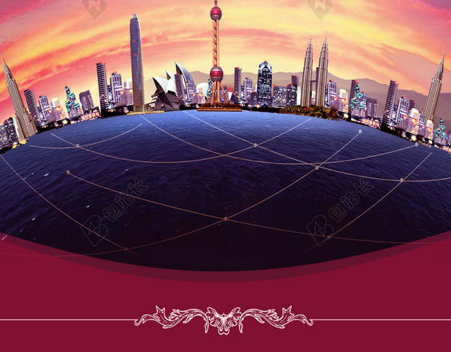 商务城市夜景H5背景