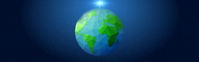 卡通扁平梦幻地球背景BANNER