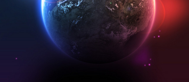 宇宙中地球的炫酷背景