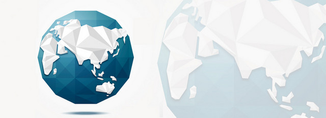 折纸地球简约背景BANNER