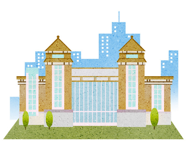 卡通沈阳地标建筑插画