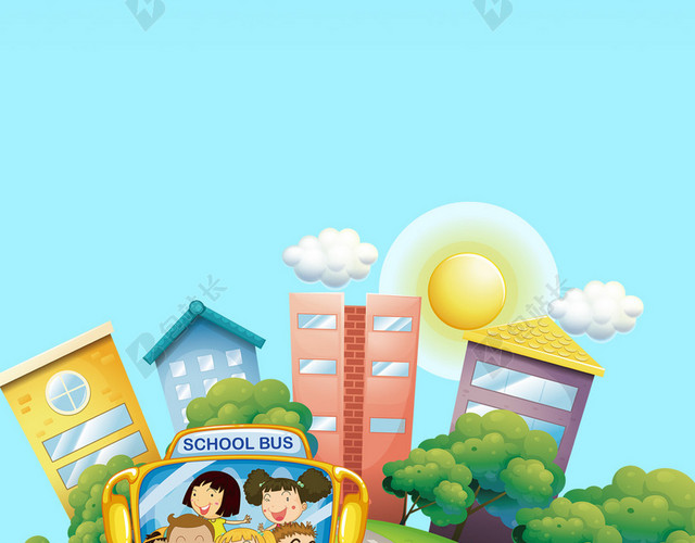 学生学习学校游玩暑假背景