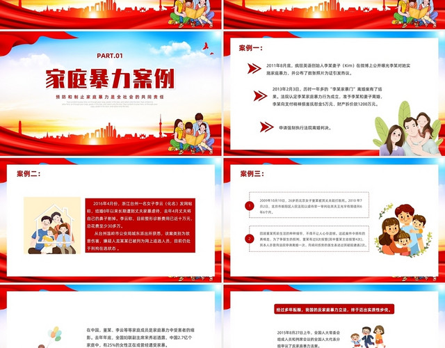 红色党政风反对家庭暴力培训课件PPT