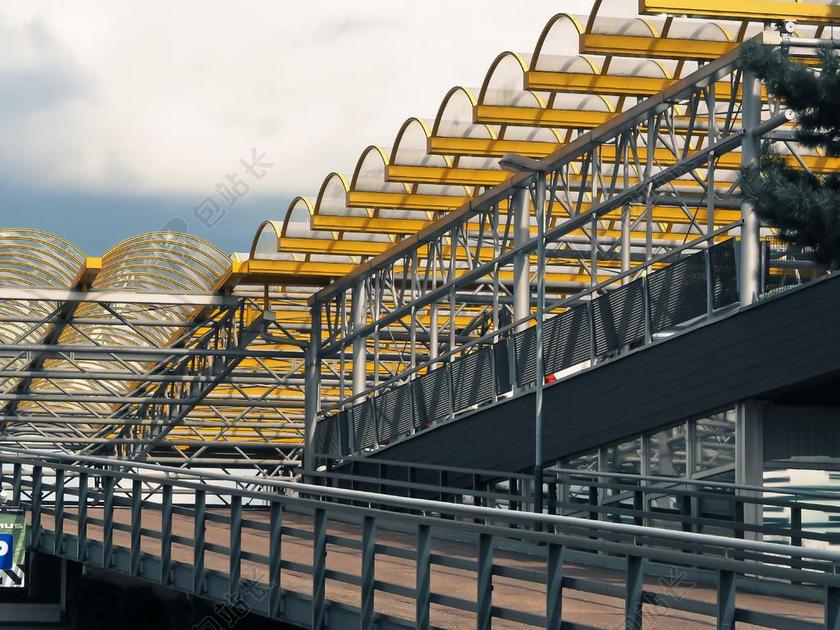 架构 多层停车场 玻璃 匝道 车道 建设 铝 正面