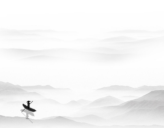 写意人物泼墨山水画