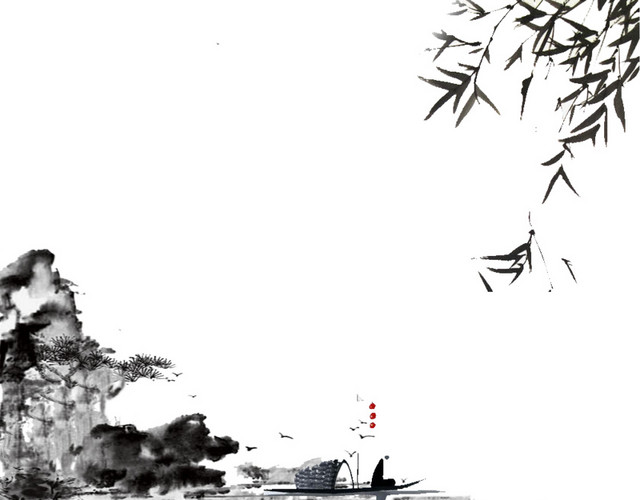 水墨山水墙绘