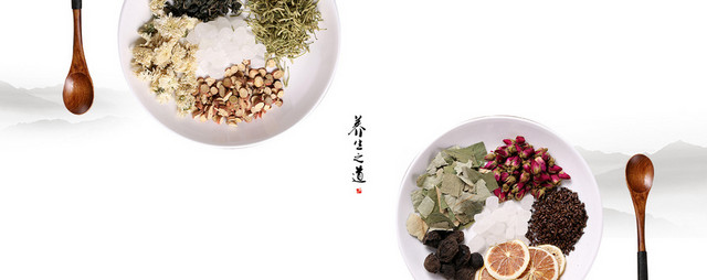 花茶养生饮品中国风背景