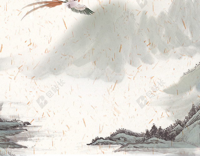 中国水墨山水重阳节梅花