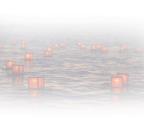 感恩节节日河灯