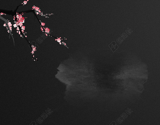房地产别墅山水地产中式H5背景素材