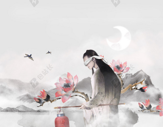 中国风三生三世十里桃花背景素材