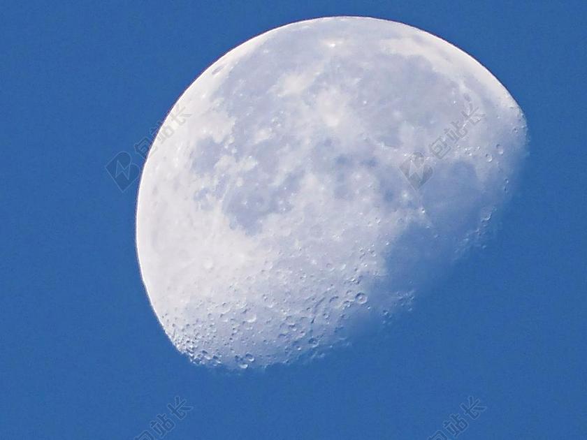 蓝色白色夜晚月球天文研究背景图片