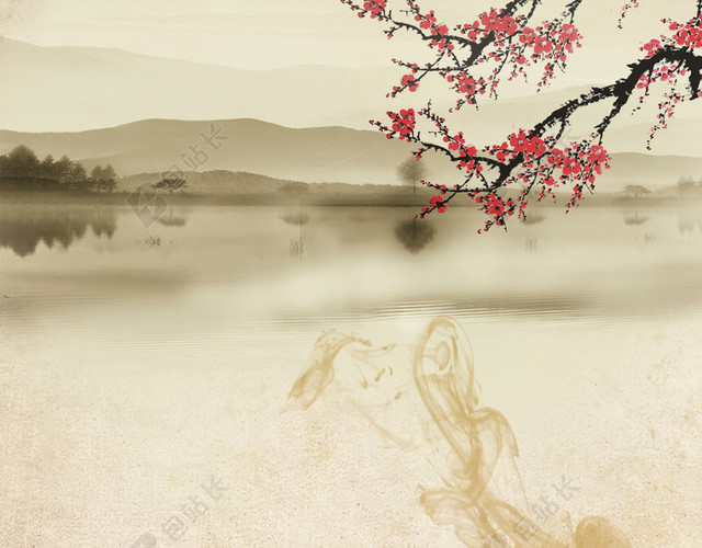 中国风山水水墨背景