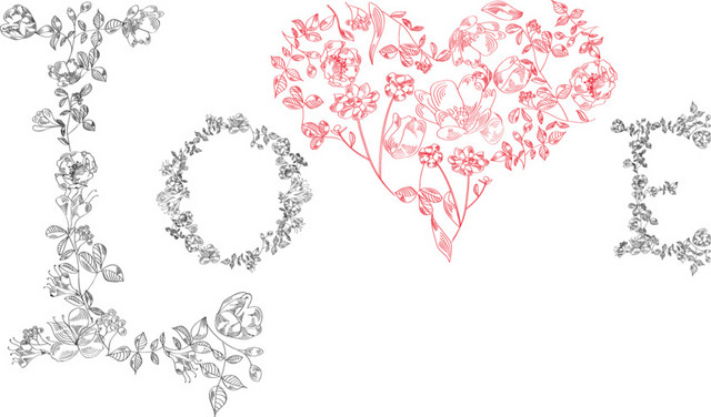 I LOVE 花纹