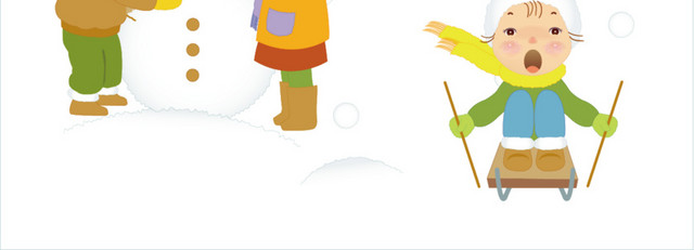 儿童大雪雪人