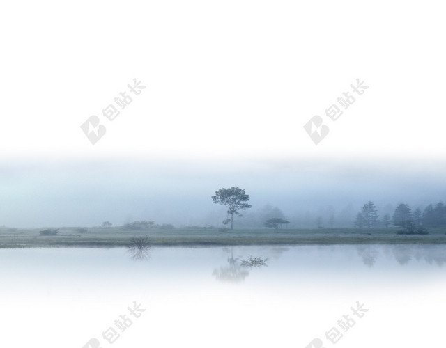 蓝色宁静水墨背景