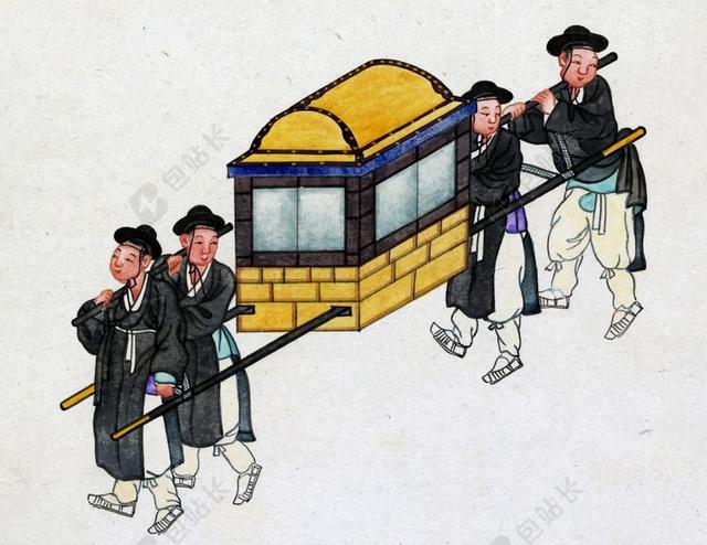 携带椅子 仆人 公务员 崇高 水彩 绘画 艺术
