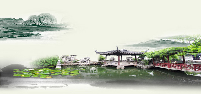江南水墨山水风景