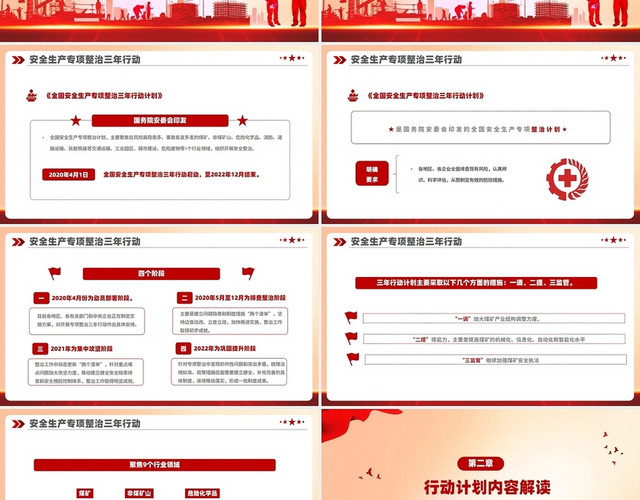 党建红色安全生产专项整治三年行动学习解读PPT模板