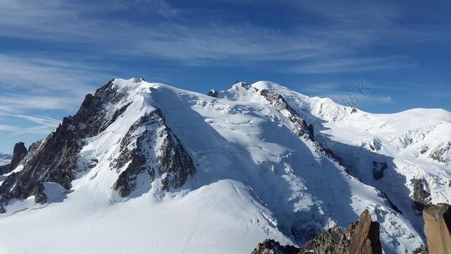 勃朗峰 高山 勃朗峰杜TACUL 夏蒙尼 雪 山 法国 孤单