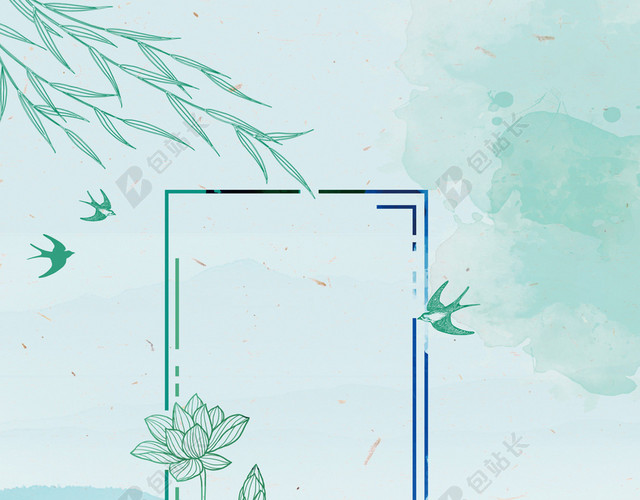 中国风水墨风景春天清明节背景素材