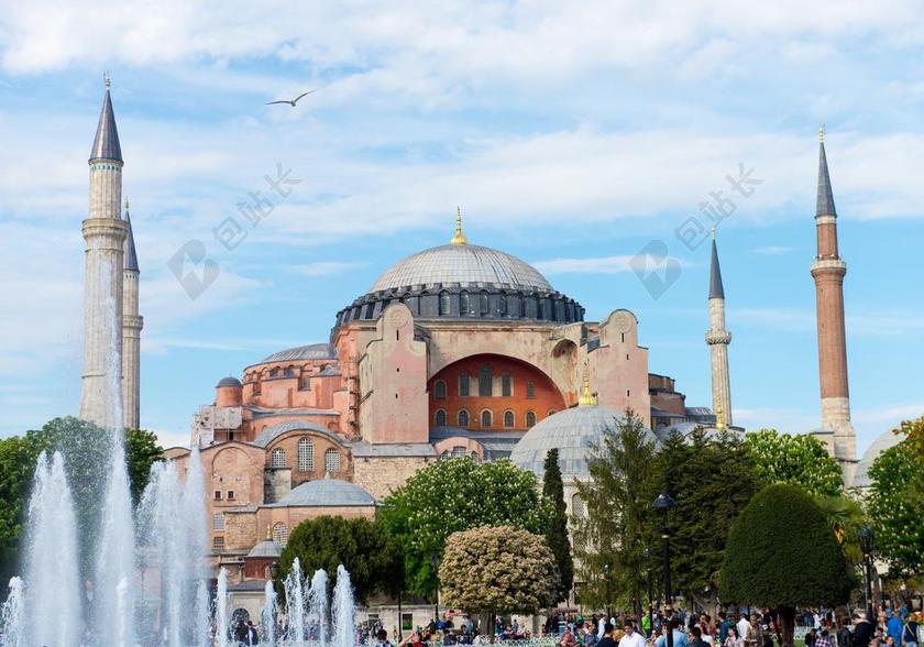 圣索非亚大教堂现代城市建筑旅游景点背景图片