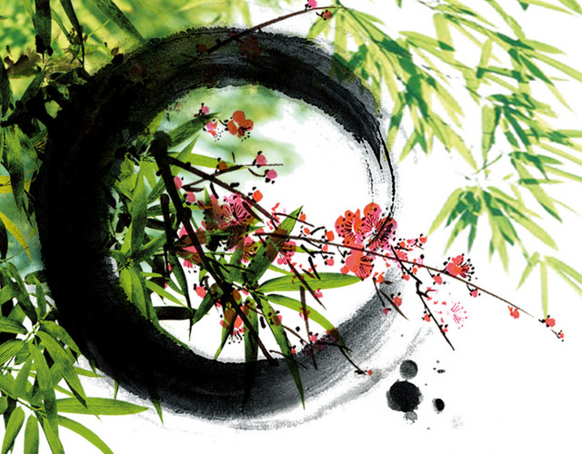 中国风梅花竹子