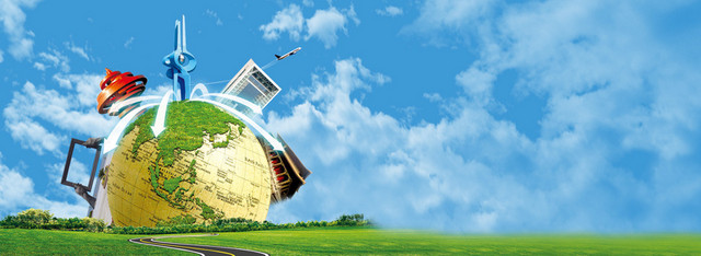 地球旅游宣传清新背景BANNER