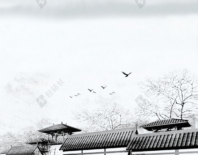 中国风江南水乡H5背景