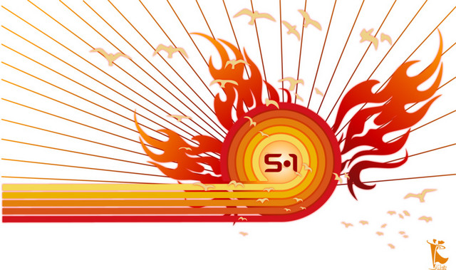 五一中国火矢量素材下载