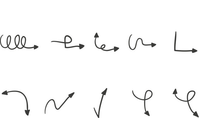 矢量手绘箭头素材
