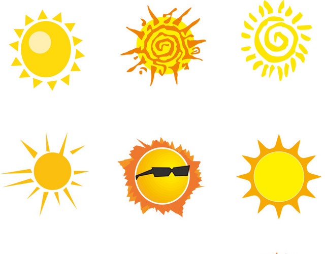 矢量手绘太阳表情素材