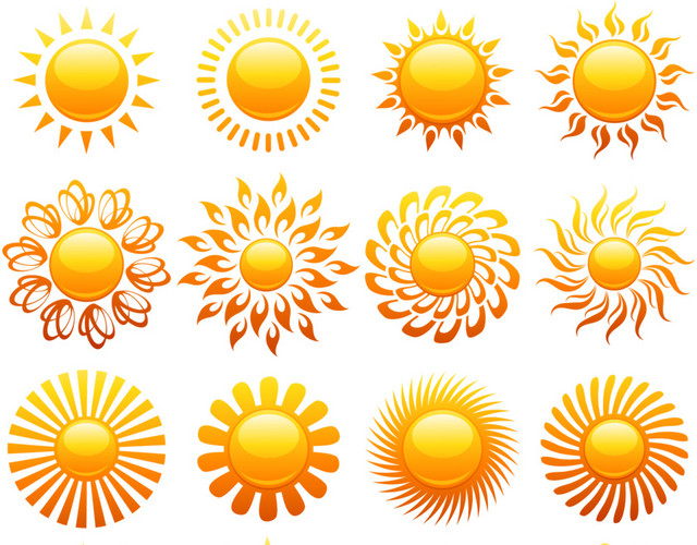 卡通矢量手绘太阳素材