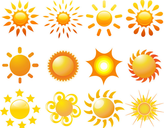 卡通矢量手绘太阳素材