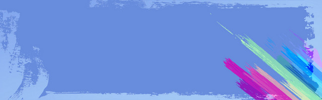 蓝色简约涂层彩虹条海报BANNER图