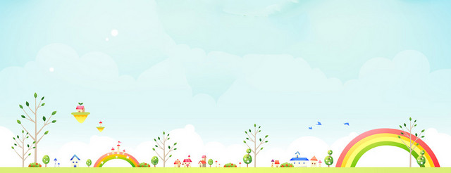 花草卡通背景BANNER