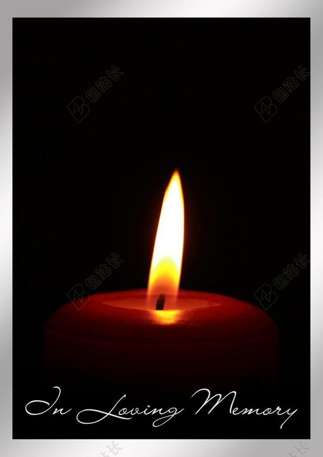 丧 死亡 死 TRAUERKARTE 内存 蜡烛 光 火焰
