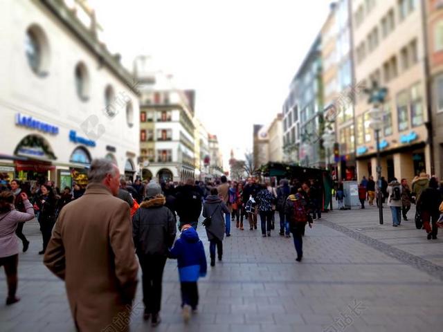 现代城市建筑商务街道行走人群背景图片
