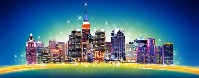 房地产商务夜景广告BANNER