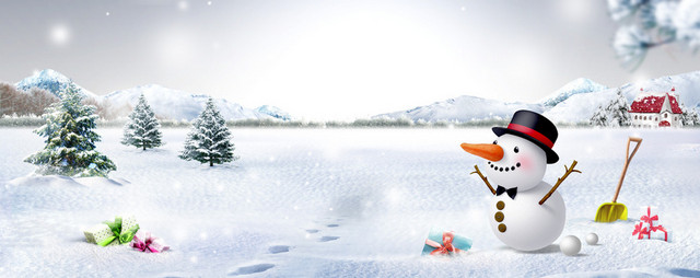 唯美冬季雪景海报背景BANNER