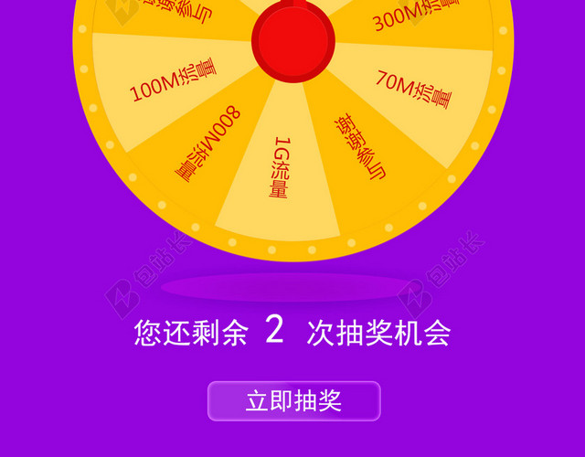 APP幸运大转盘活动抽奖页面