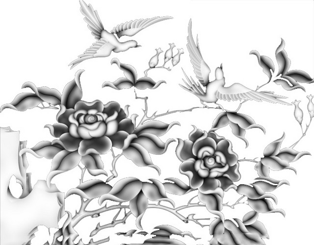 月季花鸟