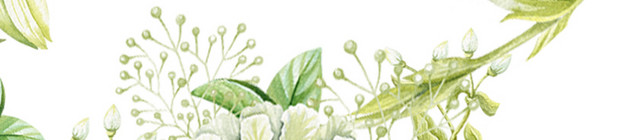 手绘水彩绿色花卉元素