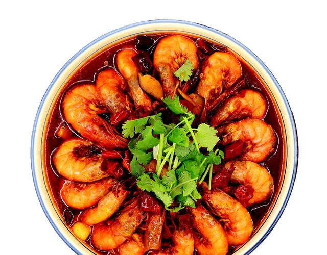 甜虾美食俯视