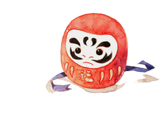 手绘达摩翁