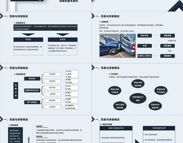 蓝色简约商务风寿险基础知识PPT模板
