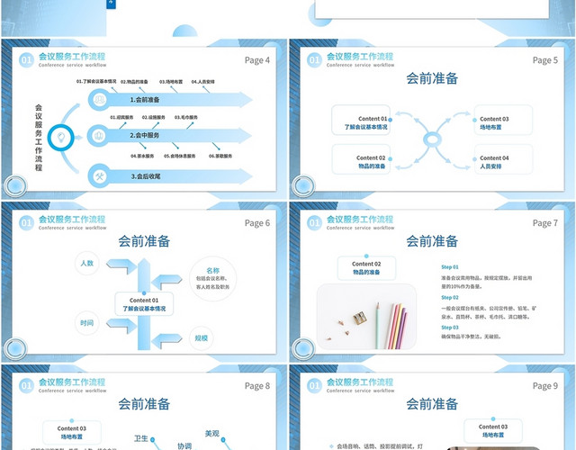 2022蓝色商务简约卡片渐变公司企业单位培训会议流程学习模板